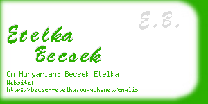 etelka becsek business card